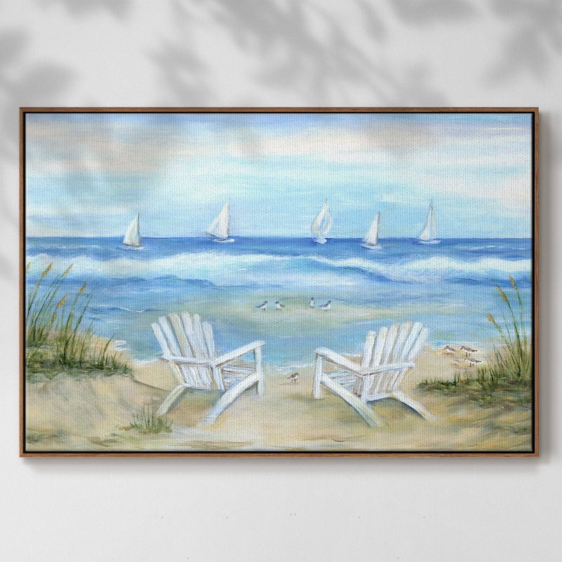 «Seaside Escape», toile tendue avec châssis encadré, Noyer, H 27 po x l 41 po x P 2 po