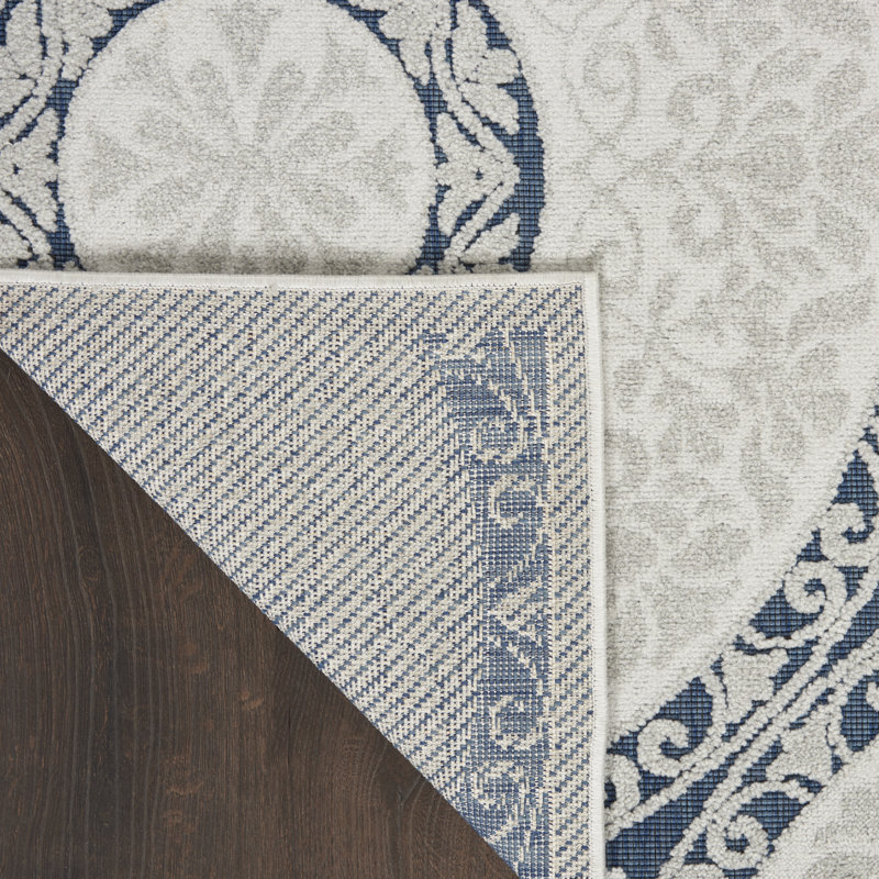 Tapis bleu Romelia, Tapis de couloir 2 pi 2 po x 10 pi