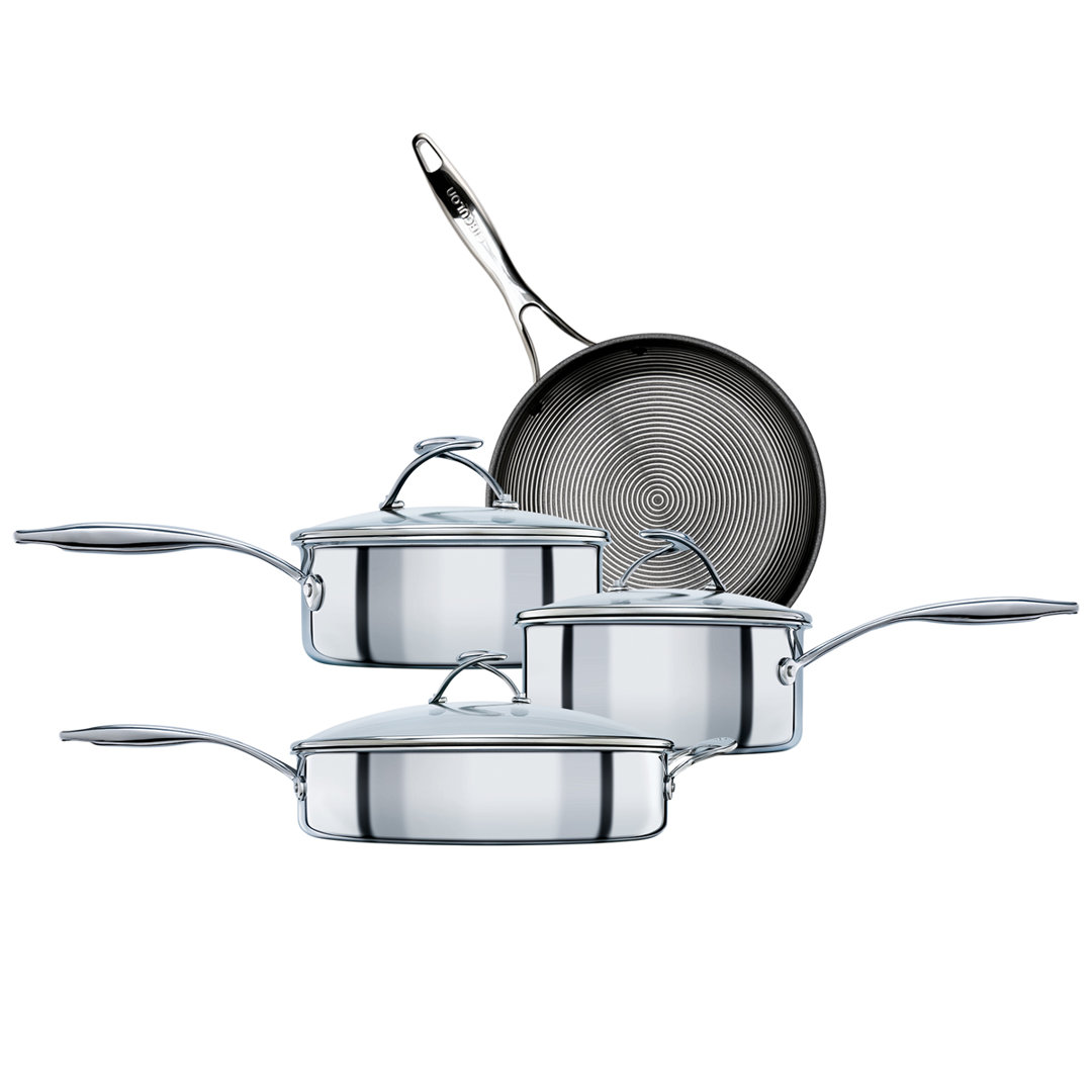 Circulon Steelshield C Series Stainless Steel induction Hybrid Nonstick Dishwasher Safe 4 Piece Cookware Set