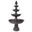 Fontaine d'extérieur traditionnelle à 4 niveaux en résine Keltner - Châtaignier foncé-1703052281