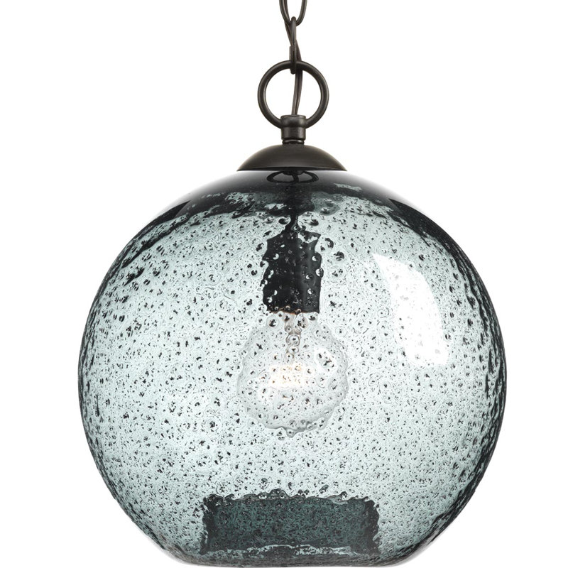 Luminaire suspendu sphère simple à 1 lumière Chicago, Bronze antique
