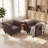 Fynlie Tufted Faux Leather Chesterfield Accent Chairs Mid Century Modern Armchair Set of 2-1143386315