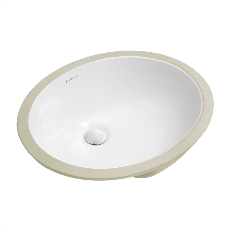 Monaco 19 Oval Under-Mount Bathroom Sink, White