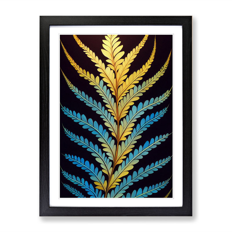 Fern Leaf Classic Art Vol.1 - Single Picture Frame Print, 46cm H x 34cm W x 2cm D, Oak