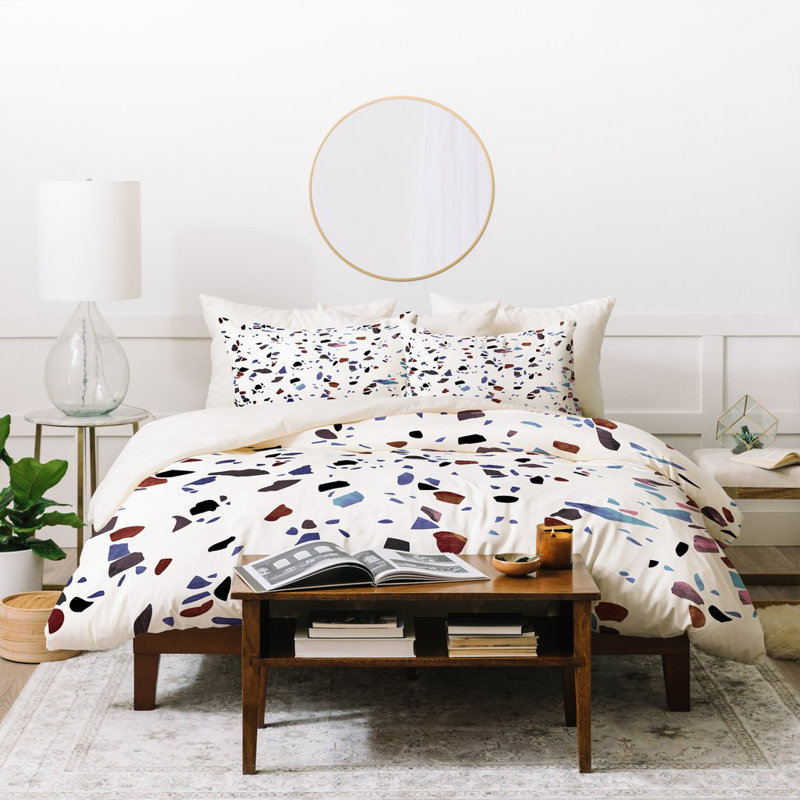 Modern & Contemporary Polyester Abstract Duvet Cover, King Duvet Cover + 2 Shams
