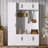 79'' Tall Modern Hall Tree With Storage Function Rack With Shoe, 4-Inch-1 Multifunctional Design For Entryway Use Bench With 6 Cabinets, 4 Coat Hooks And  Adjustable Shelf-1085925855