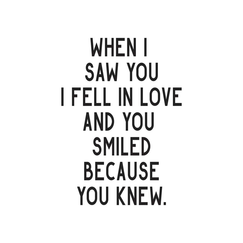 When I Saw You I Fell In Love by Pixy Paper - Wrapped Canvas Print, 20.32 cm H x 30.48 cm W