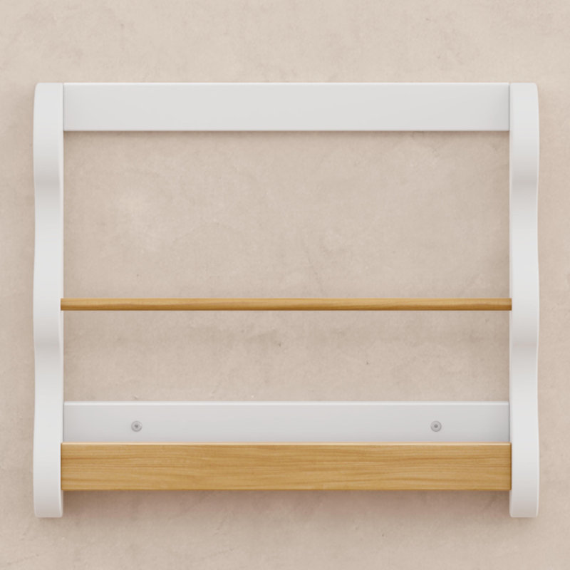 Lido Wave Book Rack, White/Honey