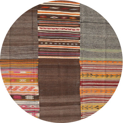 Tapis contemporain brun / gris / orange