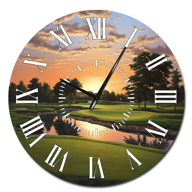Horloge murale Golf Dawn On The Put II, Surdimensionné