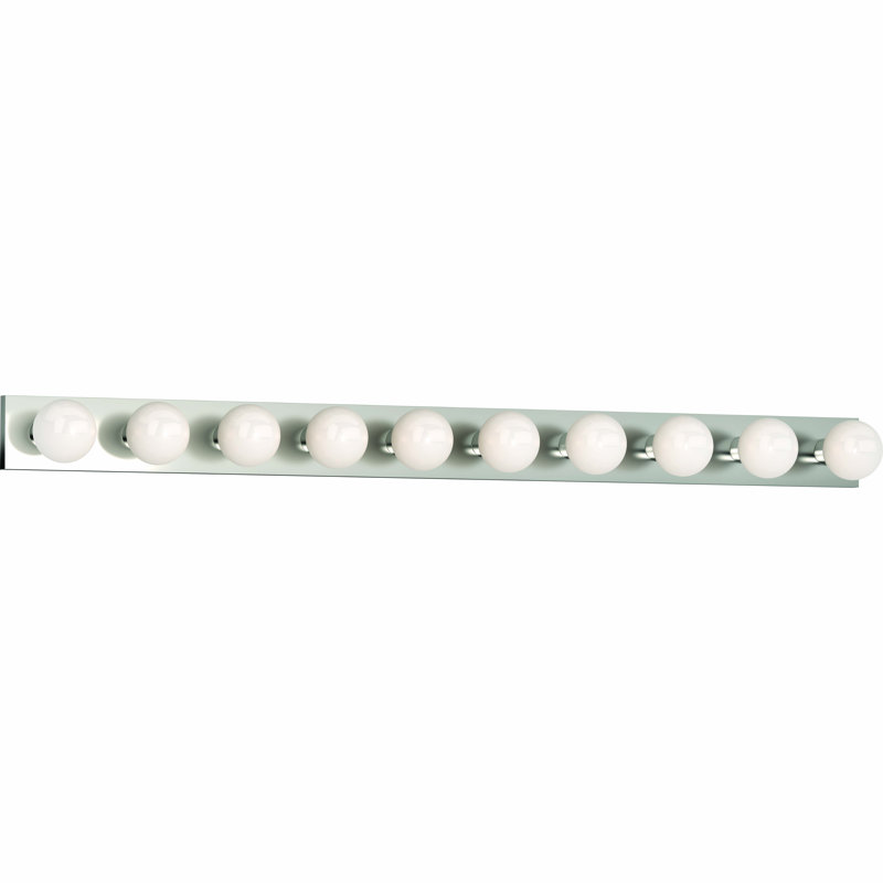 Janyiah 10-Light Indoor Brushed Nickel Wall Mount Vanity Light Bath Bar, Brushed Nickel