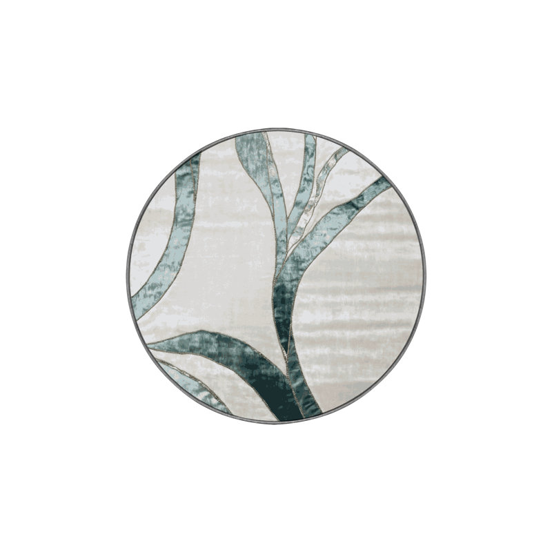 Machine Washable Brown Area Rug, Round 5'