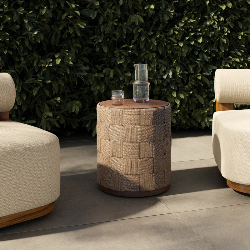 Brandt Outdoor Round Teak Side Table