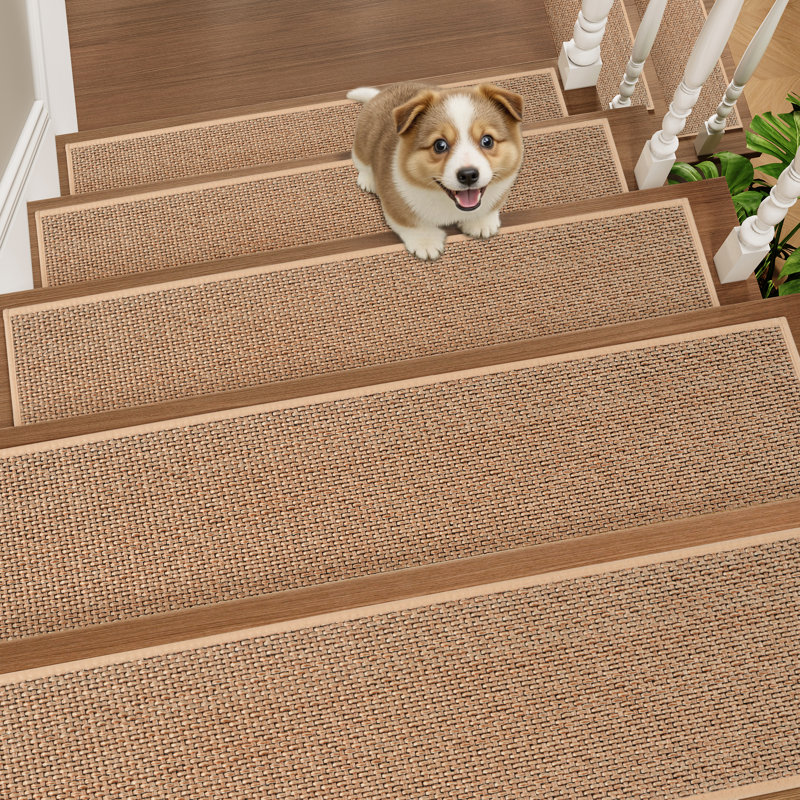 Tapis d'escalier tissés antidérapants, Rectangle 2 pi 6 po x 8 pi, 15 pièces