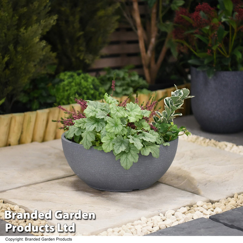 Bayadere Plant Pot Triple Pack, Dark Grey