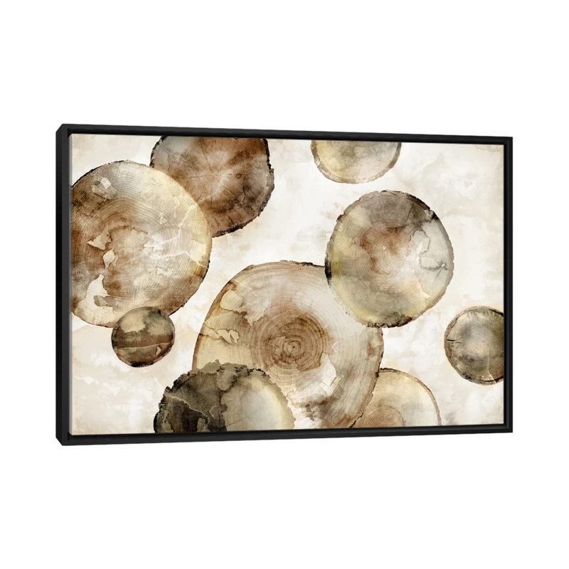 " Tree Rings " by Edward Selkirk, 18" H x 26" W x 1.5" D, Black Framed Canvas, No Mat