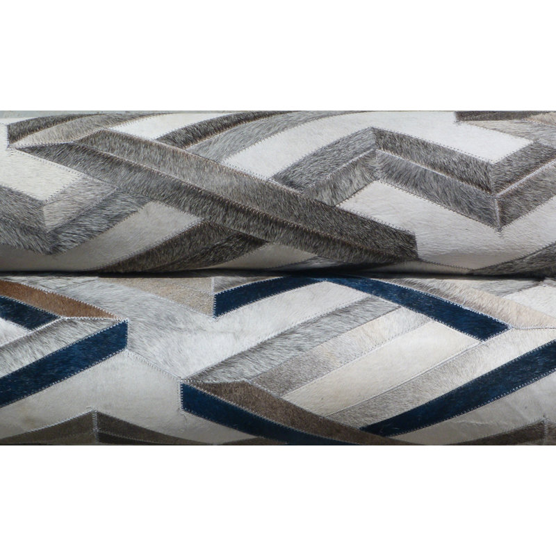 Natural Hide Cowhide Geometric Area Rug, Rectangle 8' x 11'