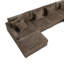 Canapé modulaire rembourré 6 pièces en flanelle de fourrure de lapin brun clair avec coussins décoratifs et repose-pieds 6 pièces-1062619499