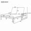 Chaise longue pour 2 personnes en bois massif avec dossier réglable à 5 positions-1793093192