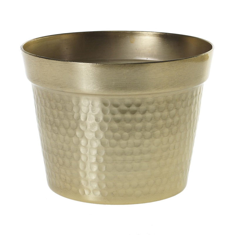 Sebi Handmade Metal Pot Planter, 5" H x 6.5" W x 6.5" D