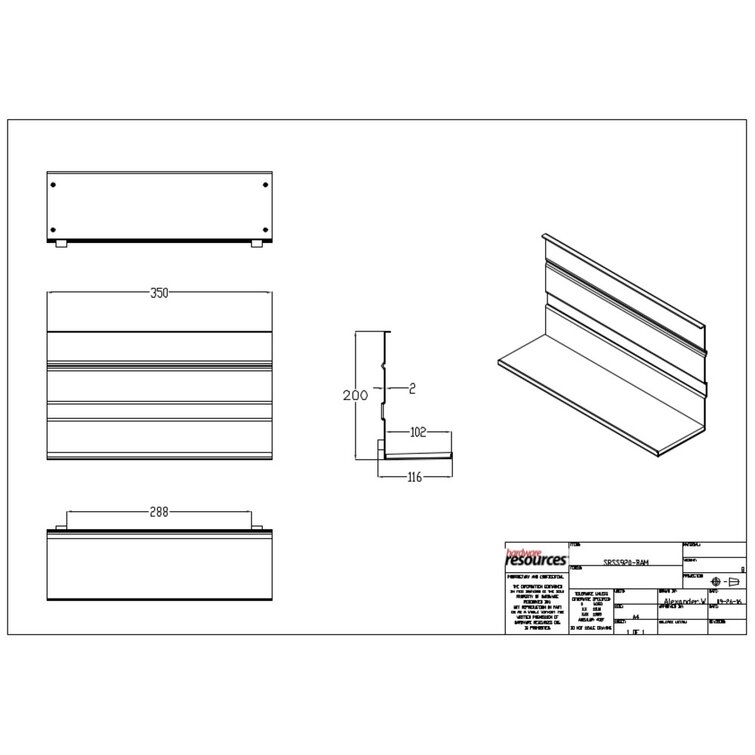 Hardware Resources SRSS920-BAM Single Hanging Shelf for Smart Rail Storage Solution