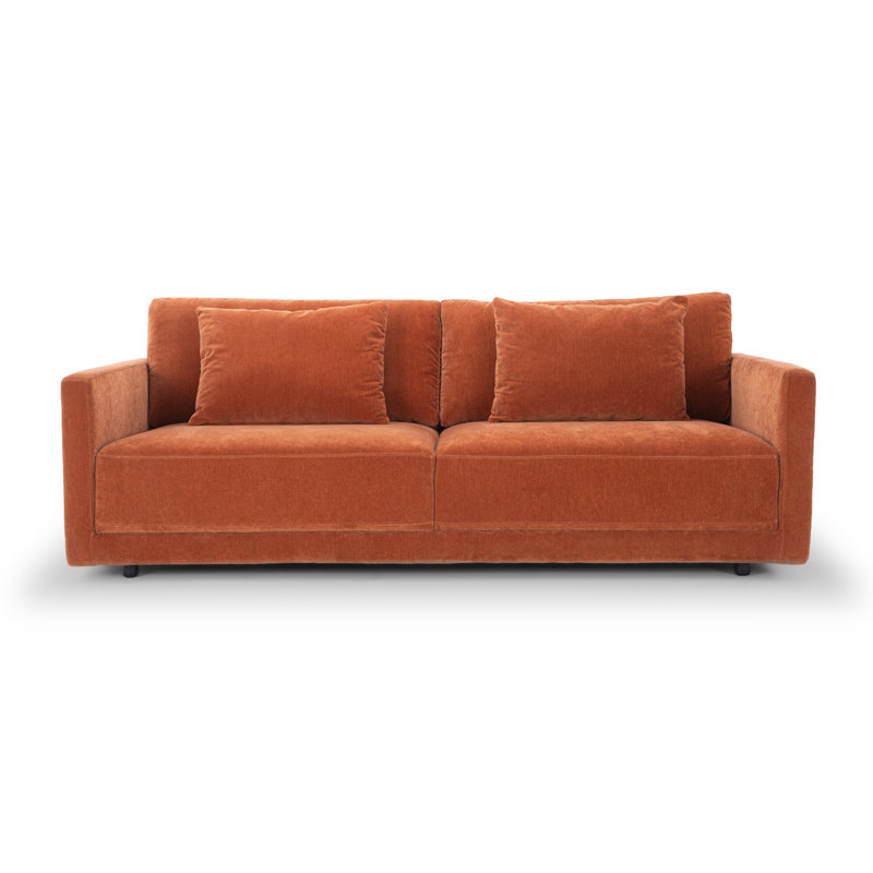 Kenji Upholstered 84'' Sofa, Rust Performance Chenille
