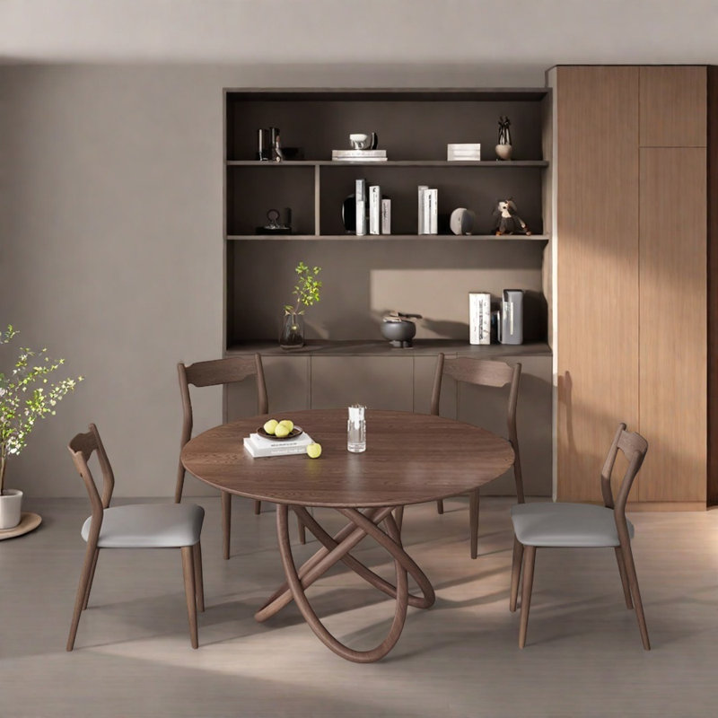 Ensemble de table de salle à manger tout en bois massif, H 29,52 po x L 51,18 po x l 51,18 po