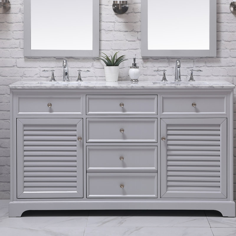Ensemble de meuble-lavabo double 60 po Closter, Gris