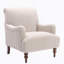 Fauteuil en polyester naturel avec 4 pieds