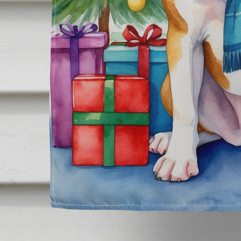 Drapeau de Noël maison de renne, Bouledogue américain