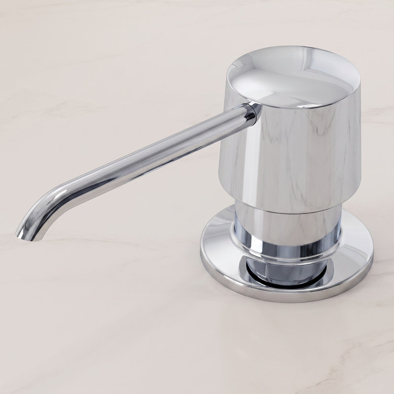 500 mL Refillable Manual Soap Dispenser with 360-Degree Swivel Spout, Chrome