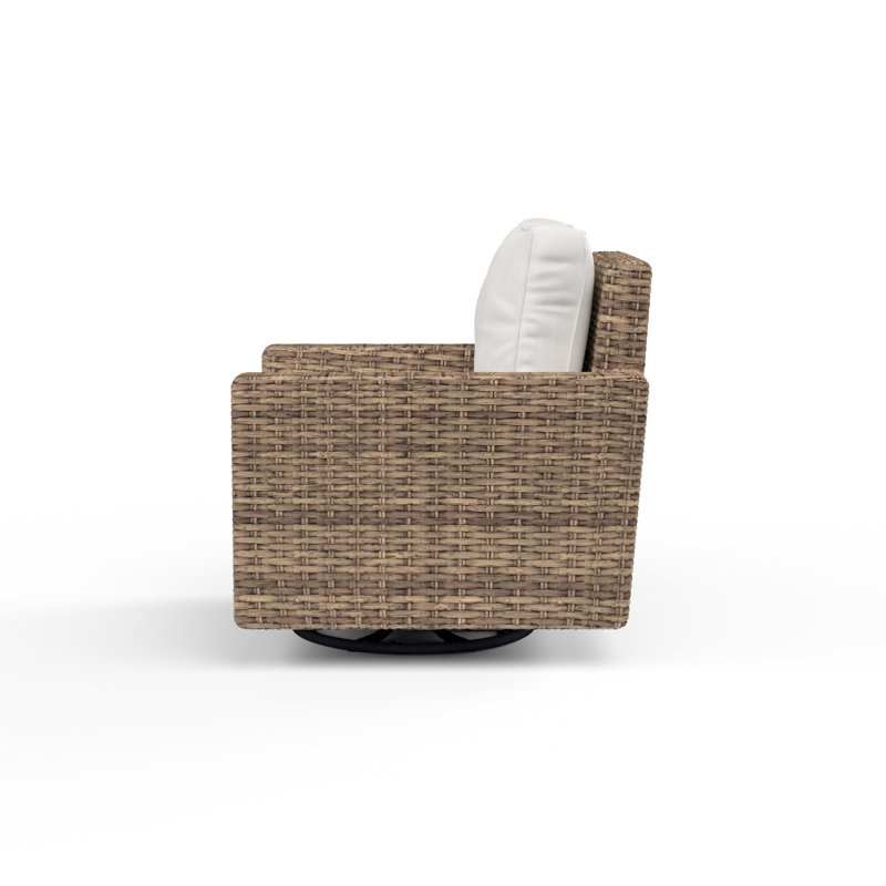 Havana Outdoor Swivel Rocker Lounge Chair with Sunbrella Cushions, Antique Beige Sunbrella® Canvas