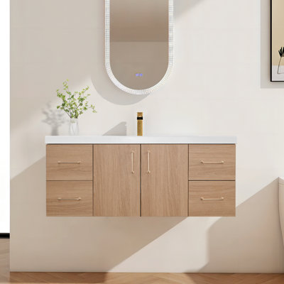 48" Wall Mounted Bathroom Vanity With Sink