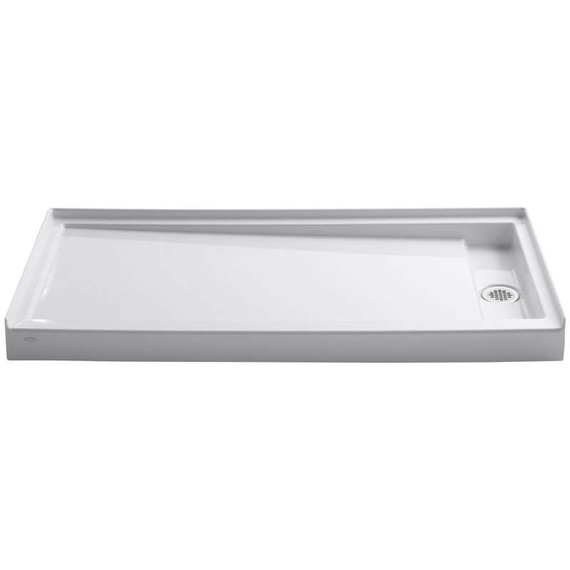 Base de douche 60 "x 32" à simple seuil, À droite, Blanc