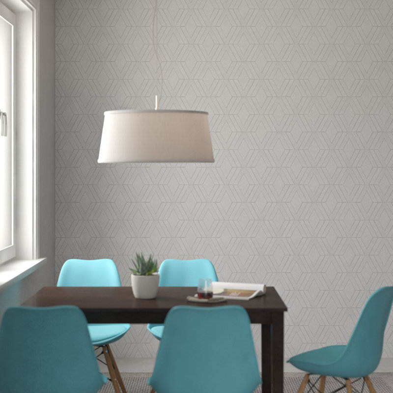 Rouleau de papier peint à motif géométrique texturé Ameer, Gris clair