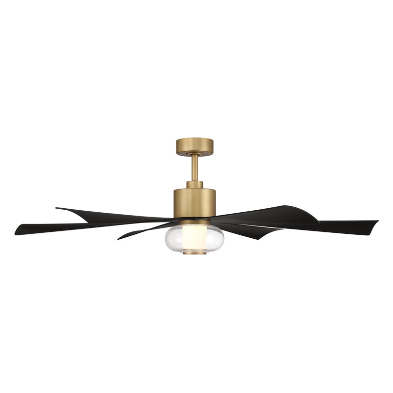 Ventilateur de plafond intelligent DEL 5CCT Veyra, Charbon, Laiton