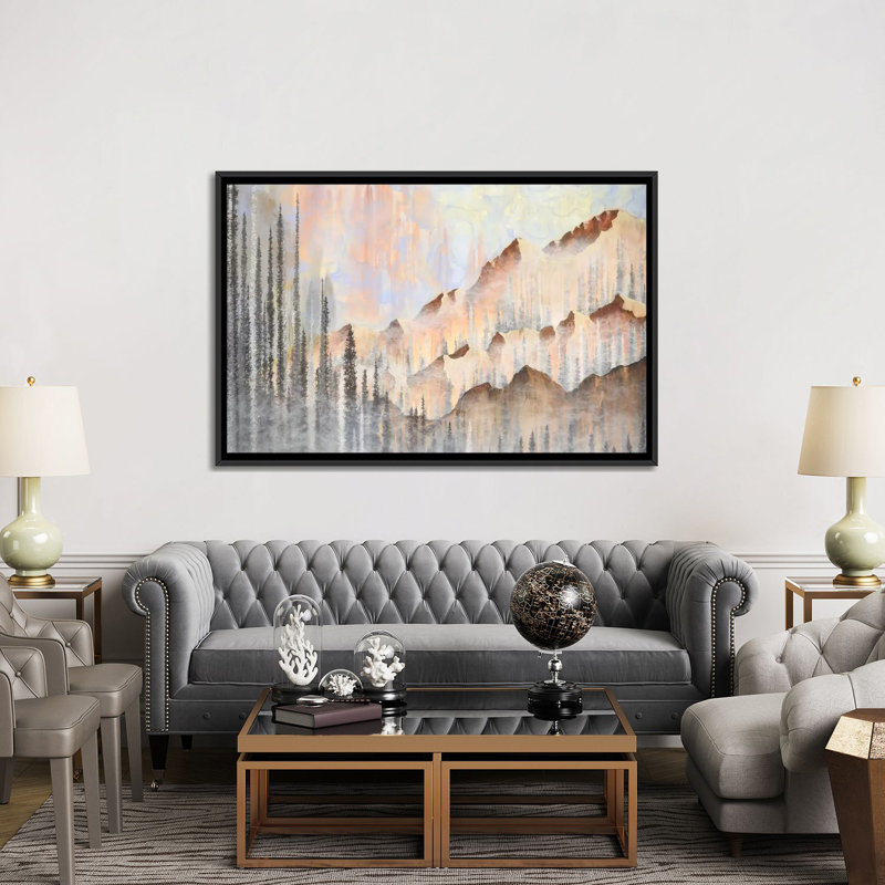 «Afterburn» par Emily Magone, reproduction sur toile tendue sur châssis, H 18 po x l 26 po x P 1,5 po, Toile avec cadre noir