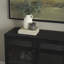 Buffet Stonewall en bois brun clair avec portes en verre-127657318