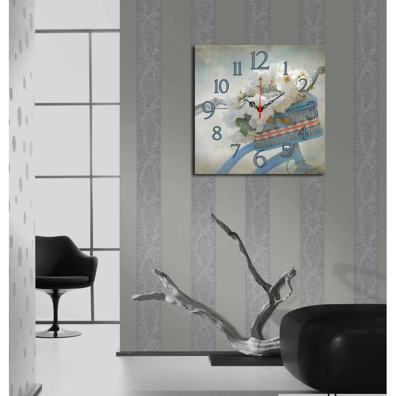 Horloge murale élégante 15,7 po x 15,7 po | 100% panneau de fibres à densité moyenne, épaisseur: 0,2 pouce | Décoration élégante pour le salon, la chambre à coucher et le bureau | Design moderne avec une esthétique minimaliste