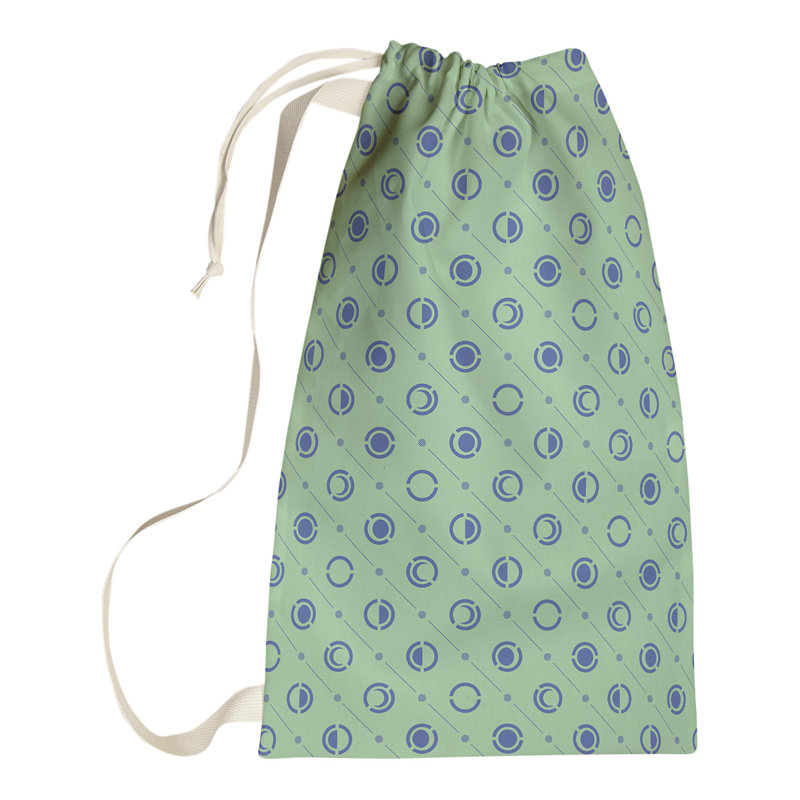 Skeffingt Fabric Laundry Bag with Handles, 36" H x 28" W x 1.5" D, Green/Blue