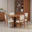 Ensemble de table de salle à manger 5 pièces pour 4 personnes, avec 4 chaises rembourrées en bois massif-883723554-883723553