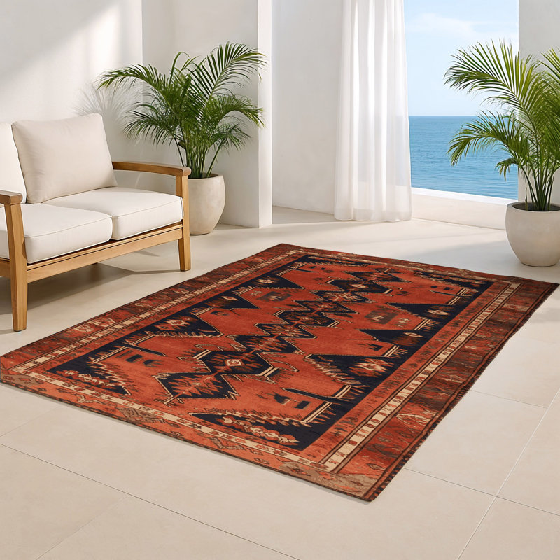 Turkish Brown Indoor and Outdoor Area Rug, Rectangle 4' x 6'