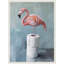Flamingo Standing with Toilet Paper Rolls Bathroom Art by Drumheller Framed Canvas Wall Art Print