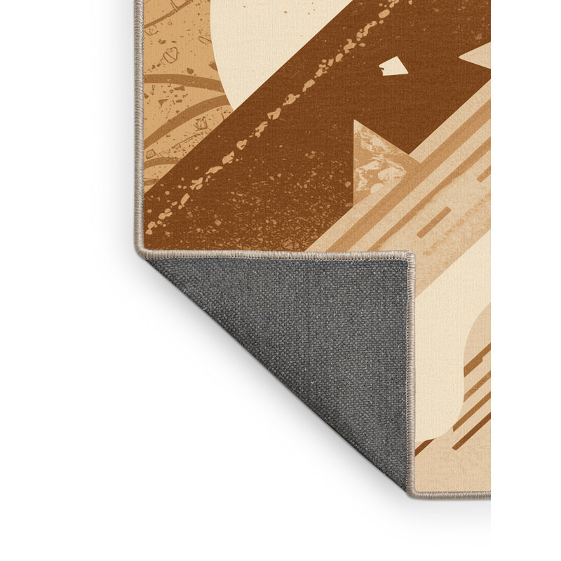 Tapis beige moelleux et moelleux à motif abstrait moderne Popsicle Clybourn, 5 x 7