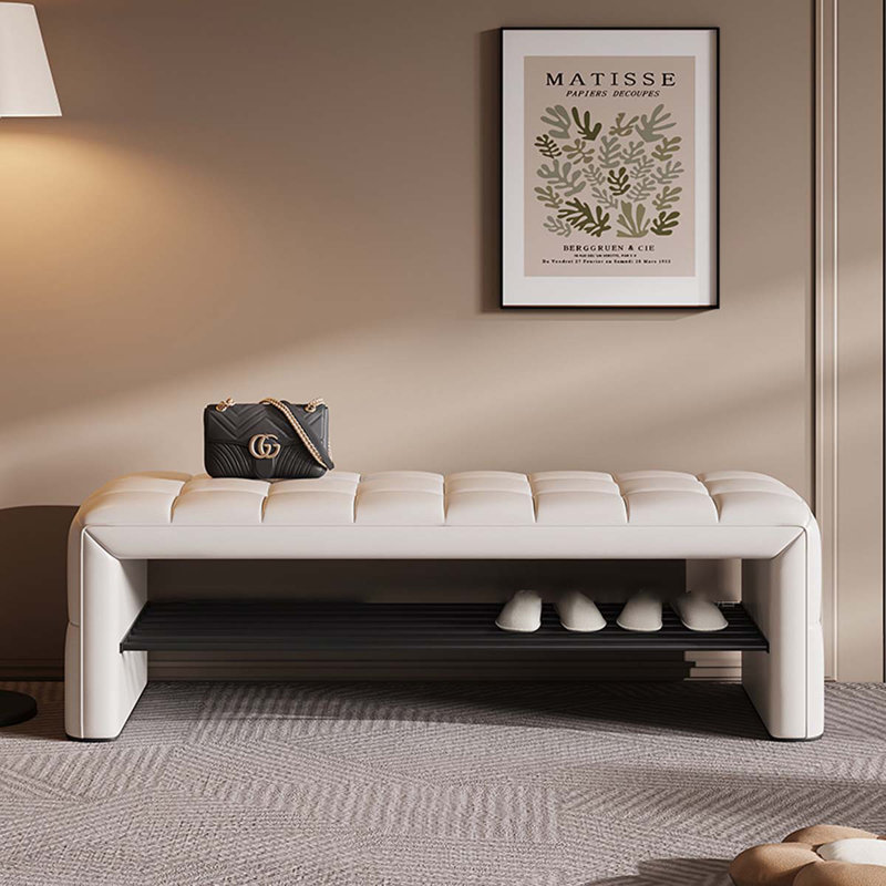 10 Pair Shoe Storage Bench, Cream