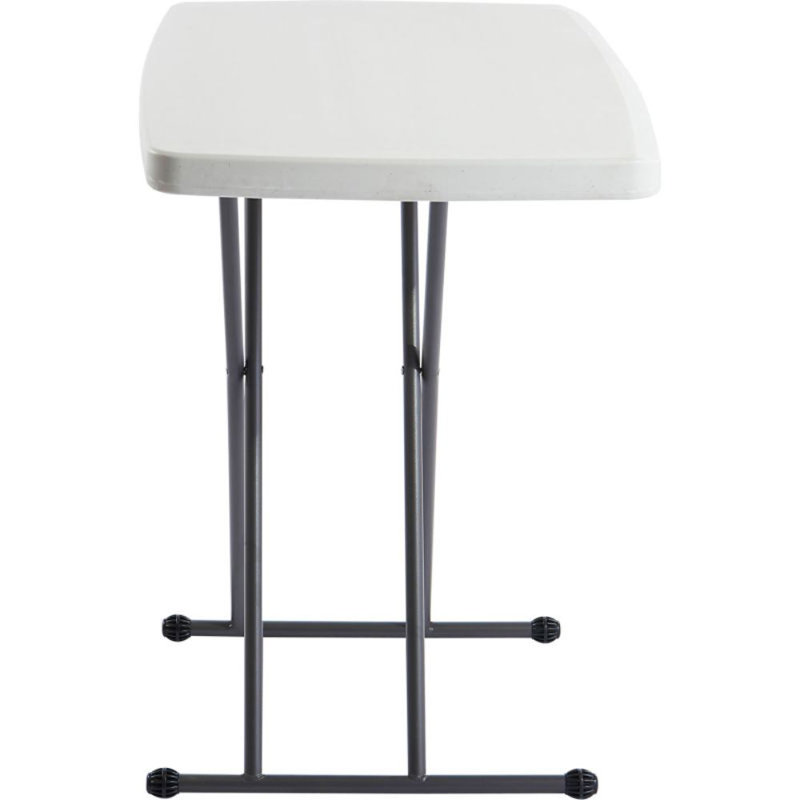 30" White and Gray Steel Rectangular Patio Table