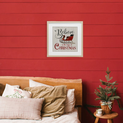 «Believe Magic Of Christmas», reproduction sous verre encadrée, design par Charity Henderson