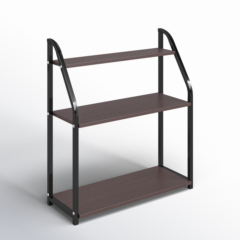 Chyna 20.87'' W Shelving Unit, Black/Dark Brown