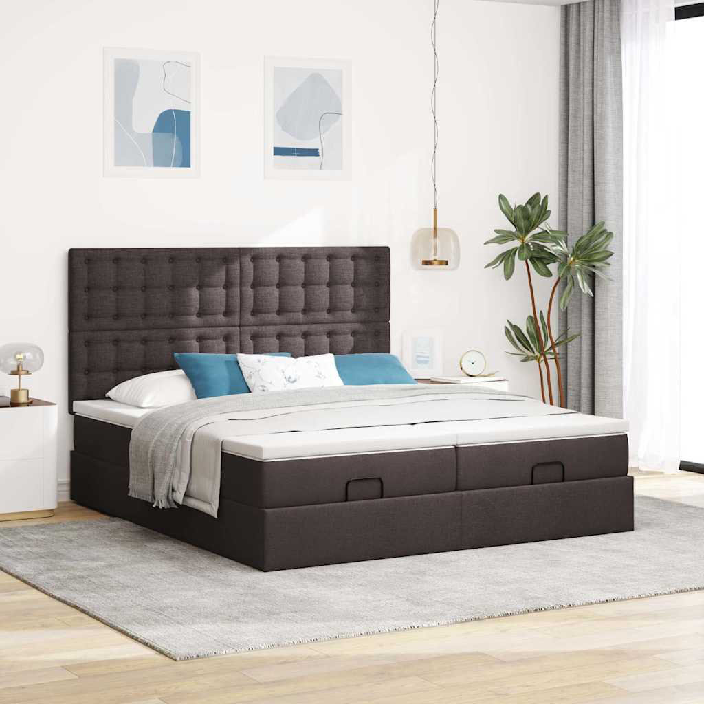 Vidaxl Ottoman-Bett Mit Matratzen Hellgrau 160X200 Cm Stoff