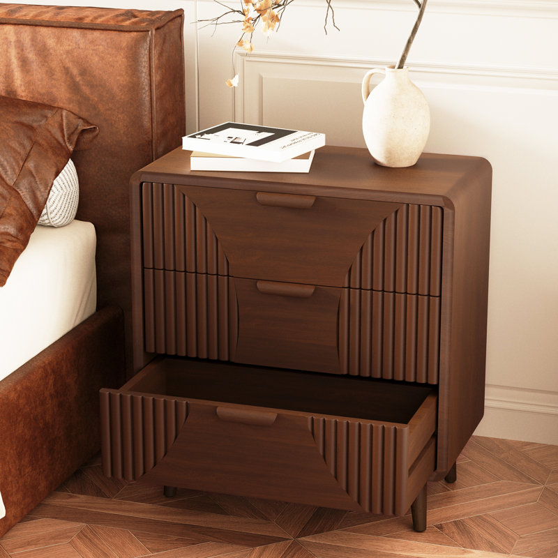Kriday 19.3'' W Nightstand with 3 Drawers